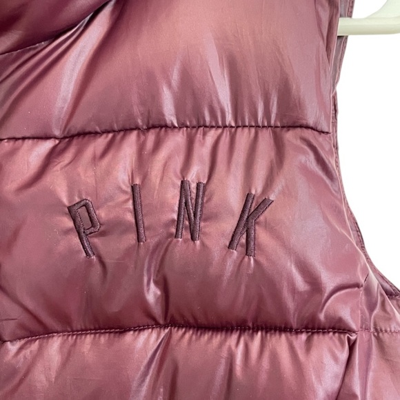 Victoria Secret PINK Purple Puffer Full Zip Vest Size XS - Picture 3 of 7